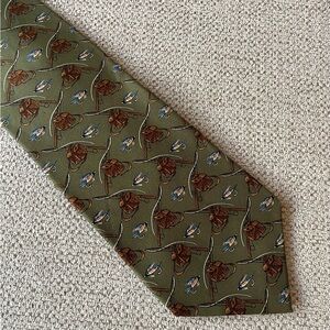 Banana republic Green Patterned Men's Tie all silk